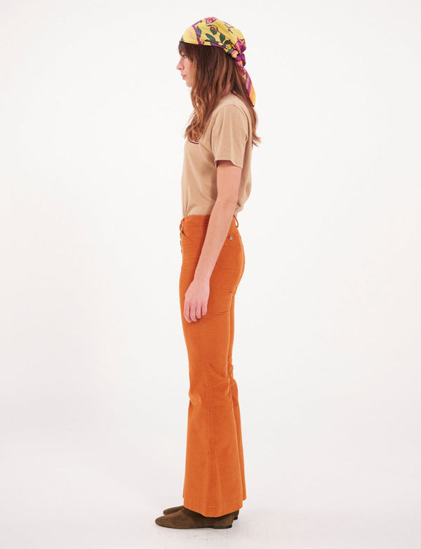 Ines De La Fressange Pantalon Charlotte Velours Orange