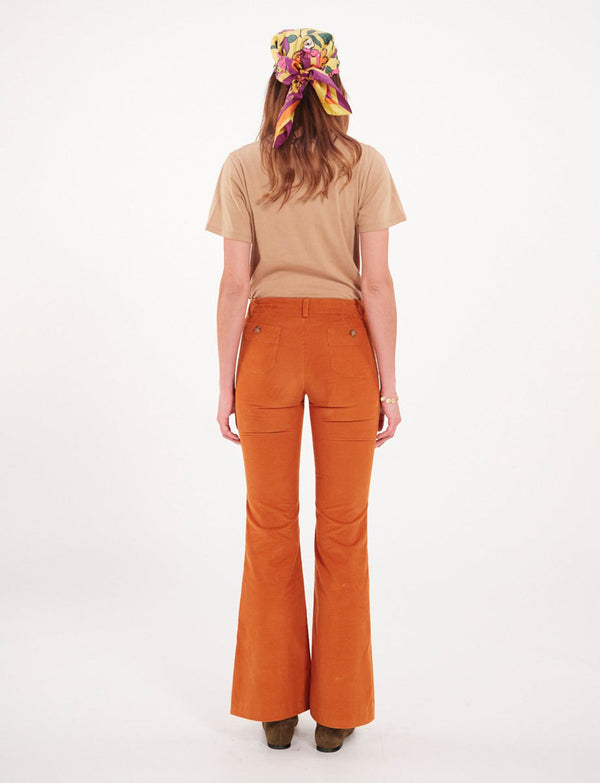 Ines De La Fressange Pantalon Charlotte Velours Orange