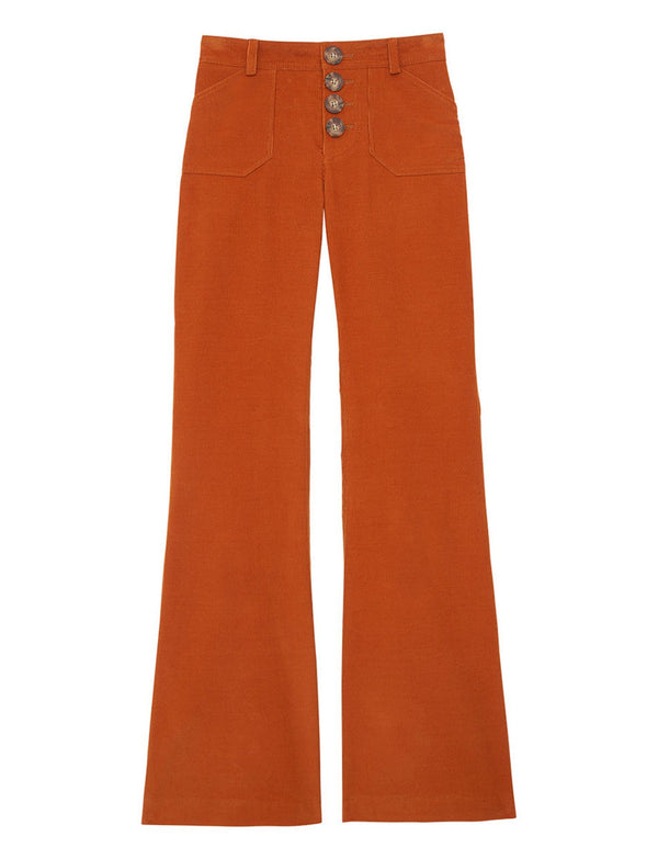 ines de la fressange Pantalon Charlotte velours orange