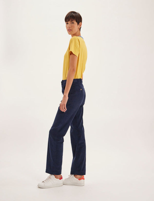 Ines De La Fressange Pantalon Francisco Bleu Marine En Coton