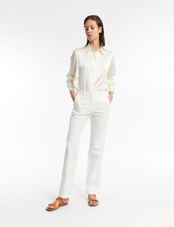 Ines De La Fressange Pantalon Francisco Coton Blanc