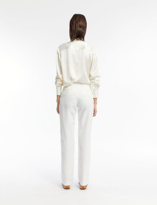 Ines De La Fressange Pantalon Francisco Coton Blanc