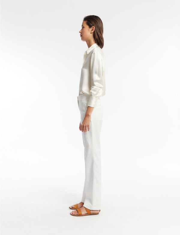 Ines De La Fressange Pantalon Francisco Coton Blanc