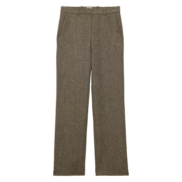 ines de la fressange Pantalon Francisco en lainage vert chiné