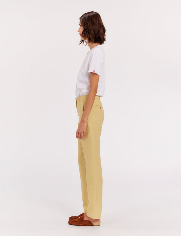 Ines De La Fressange Pantalon Francisco En Lin Citron