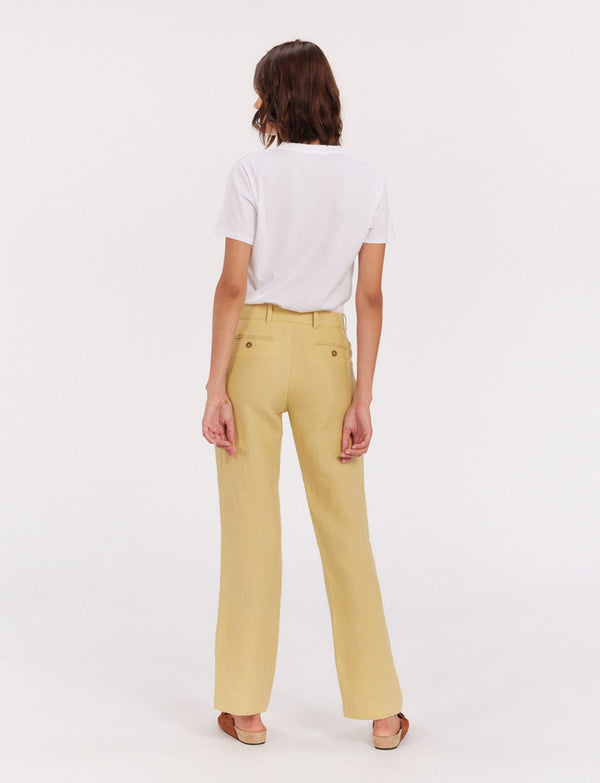 Ines De La Fressange Pantalon Francisco En Lin Citron