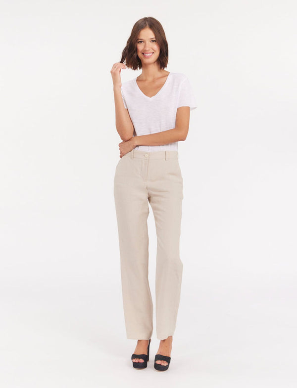 Ines De La Fressange Pantalon Francisco En Lin Sable