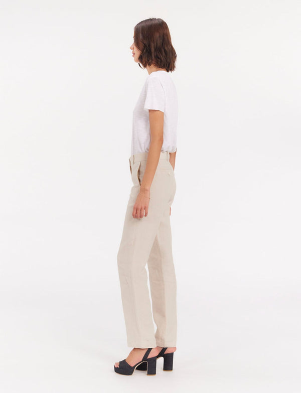 Ines De La Fressange Pantalon Francisco En Lin Sable