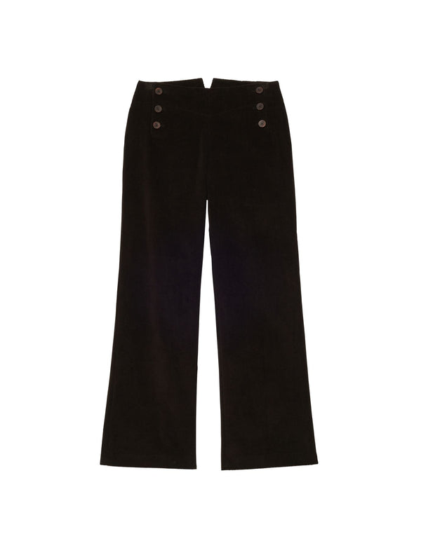 ines de la fressange Pantalon Gabriel en velours milleraies marron