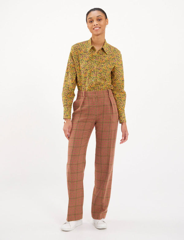 Ines De La Fressange Pantalon Hector Pied-de-poule Laine