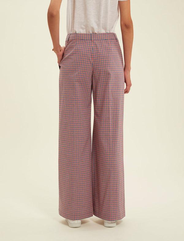 Ines De La Fressange Pantalon Luciano Rouge à Carreaux