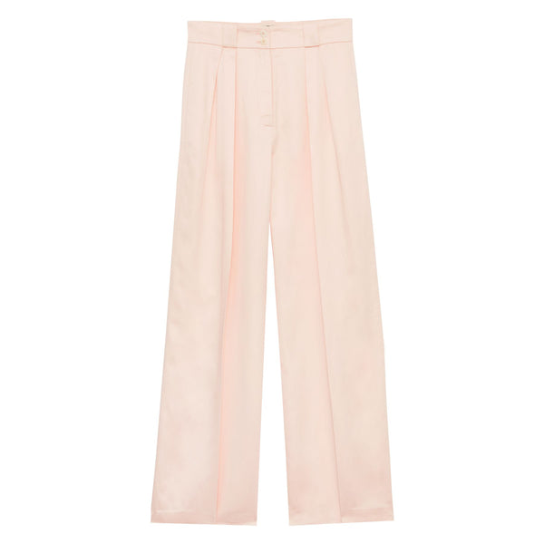 ines de la fressange Pantalon Marlène en lin mélangé rose pâle