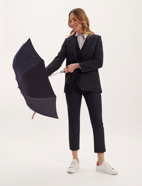 Ines De La Fressange Parapluie Pliant Bleu Marine X Le Parapluie De Cherbourg