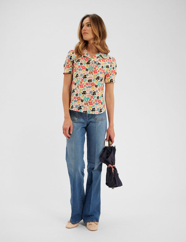 Ines De La Fressange Parapluie Pliant Bleu Marine X Le Parapluie De Cherbourg