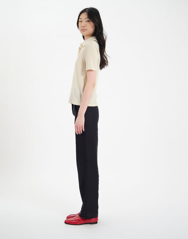 Ines De La Fressange Polo Bryan En Coton Blanc Ivoire