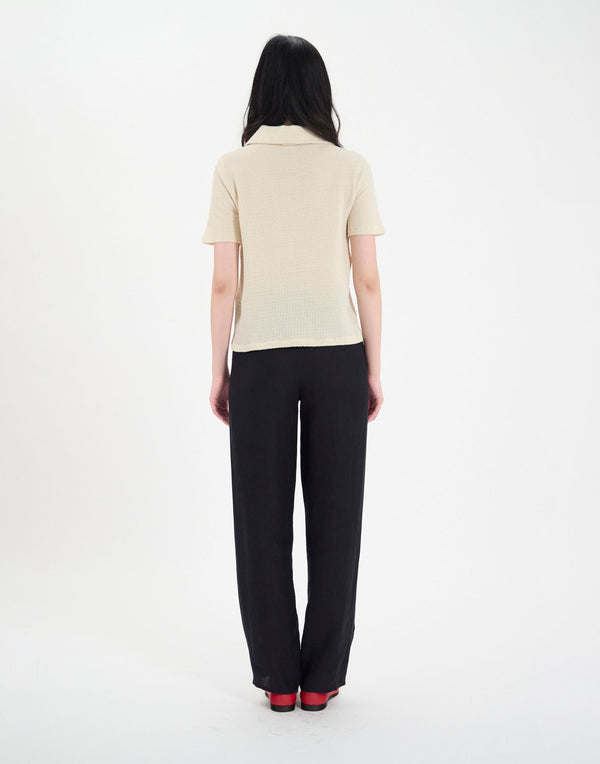 Ines De La Fressange Polo Bryan En Coton Blanc Ivoire