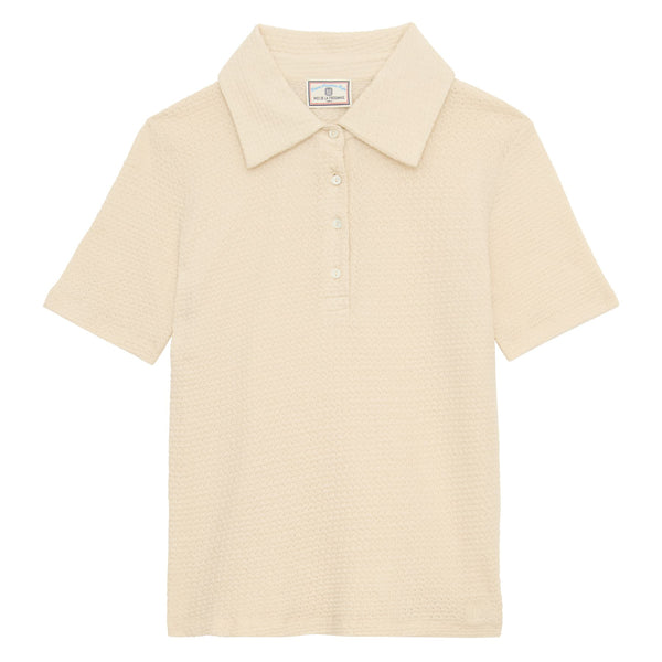 ines de la fressange Polo Bryan en coton blanc ivoire