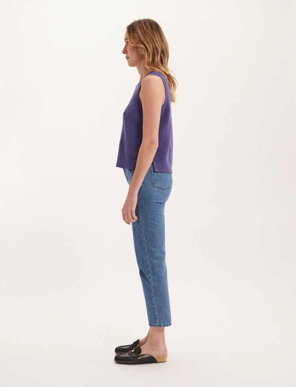 Ines De La Fressange Pull Agatha Violet Sans Manche