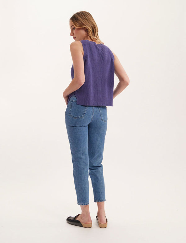 Ines De La Fressange Pull Agatha Violet Sans Manche