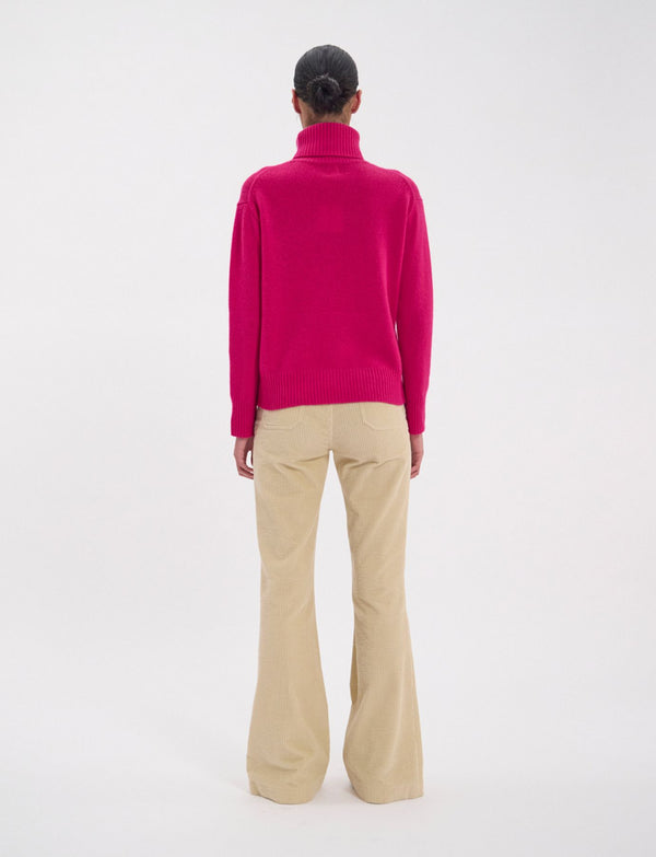 Ines De La Fressange Pull Aiden Col Roulé En Laine Et Cachemire Fuchsia