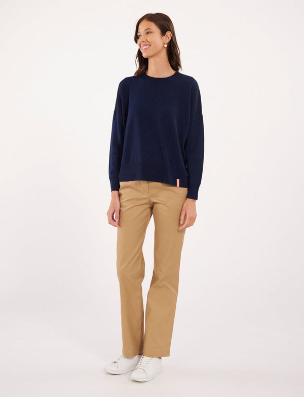 Ines De La Fressange Pull Alessia Bleu Marine En Laine