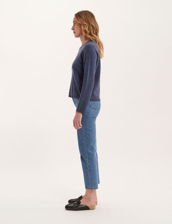 Ines De La Fressange Pull Angelina Laine Et Cachemire Bleu Denim