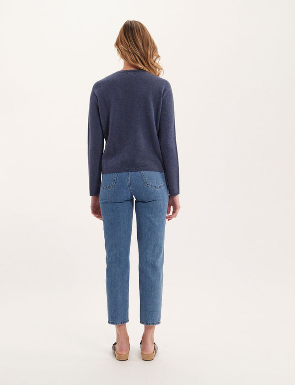 Ines De La Fressange Pull Angelina Laine Et Cachemire Bleu Denim