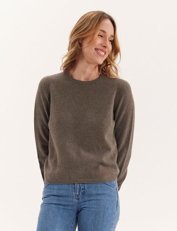 Ines De La Fressange Pull Angelina Laine Et Cachemire Kaki