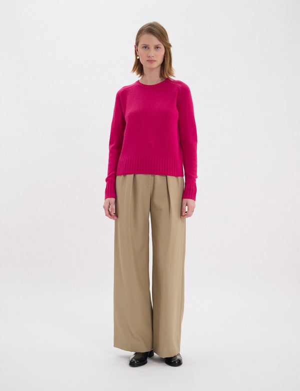 Ines De La Fressange Pull Arthur En Laine Et Cachemire Fuschia