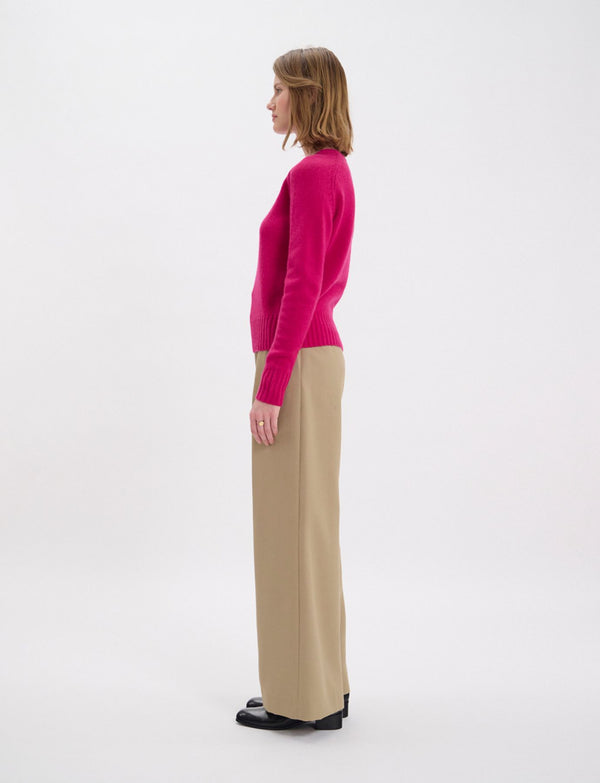 Ines De La Fressange Pull Arthur En Laine Et Cachemire Fuschia