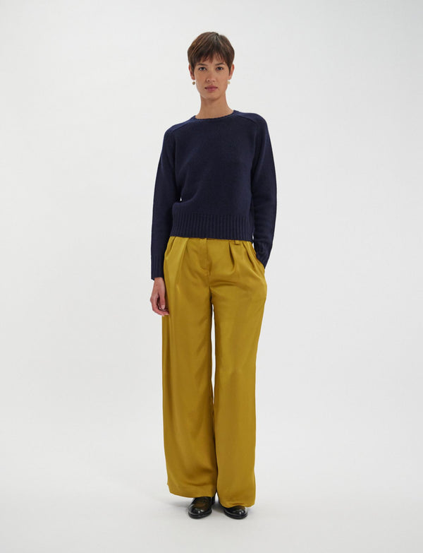 Ines De La Fressange Pull Arthur En Laine Et Cachemire Marine