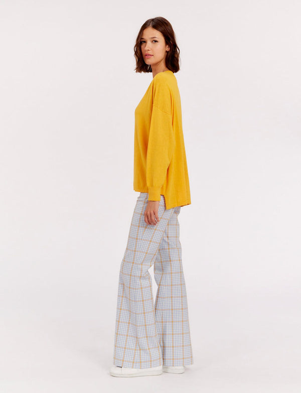 Ines De La Fressange Pull Col V En Cachemire Jaune Anton