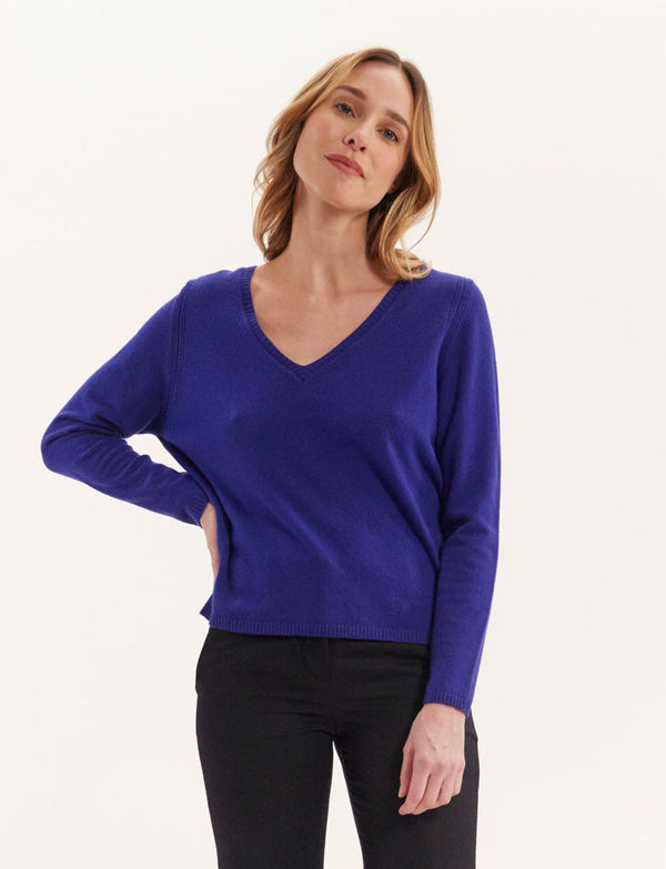 Ines De La Fressange Pull Morgane Laine Et Cachemire Bleu