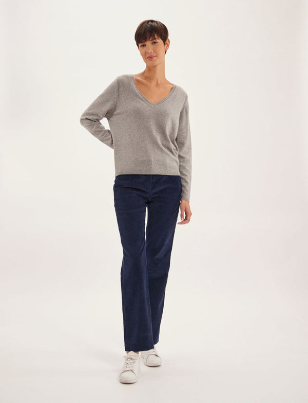 Ines De La Fressange Pull Morgane Laine Et Cachemire Gris