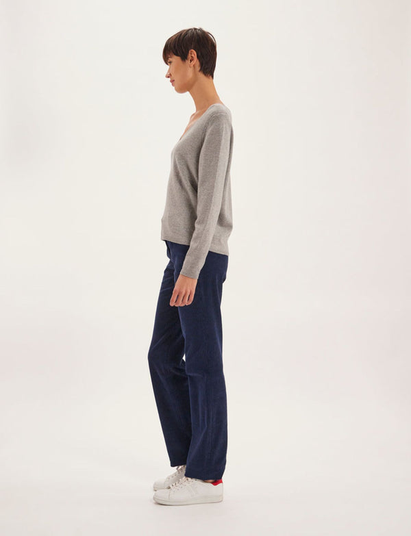 Ines De La Fressange Pull Morgane Laine Et Cachemire Gris