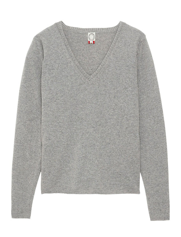 ines de la fressange Pull Morgane laine et cachemire gris