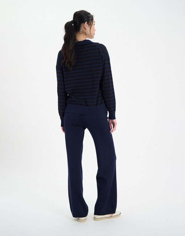 Ines De La Fressange Pull Teo En Coton Marine à Rayures