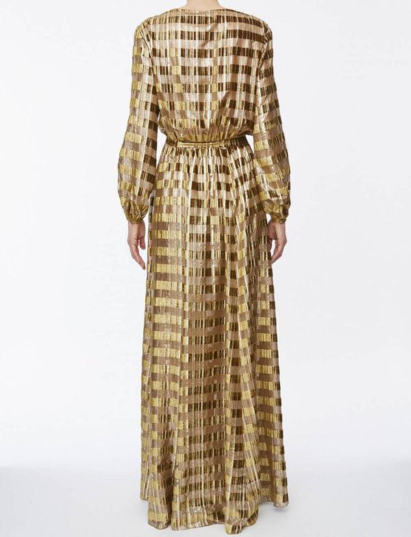 Ines De La Fressange Robe Adele Velours Et Lurex Gold