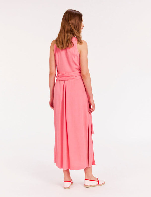 Ines De La Fressange Robe Ambre Longue En Viscose Rose