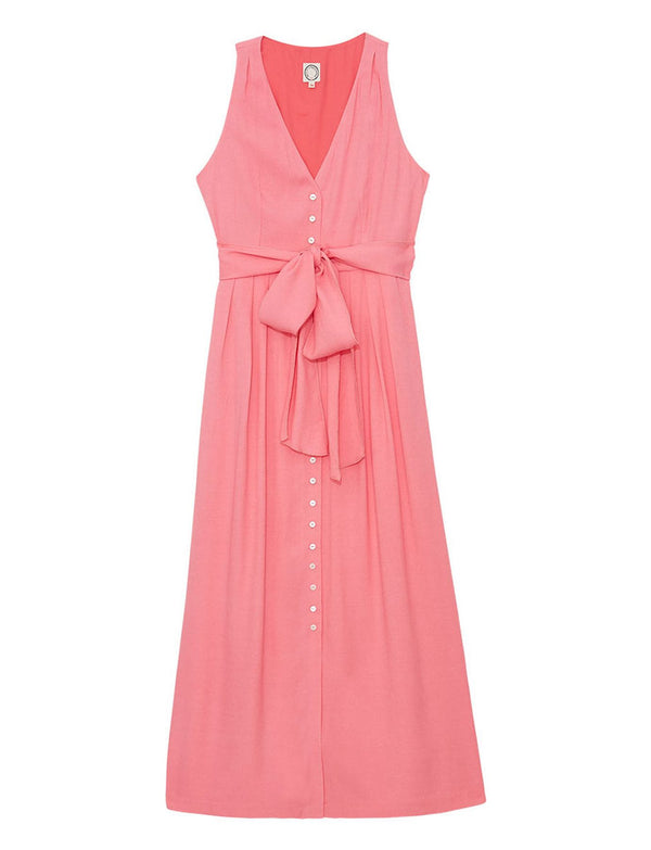 ines de la fressange Robe Ambre longue en viscose rose