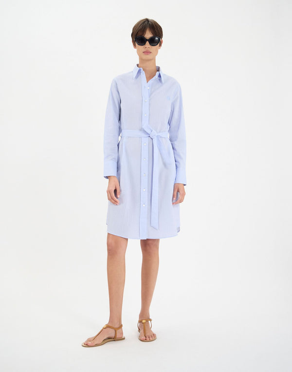 Ines De La Fressange Robe Amour En Coton Bleu Clair