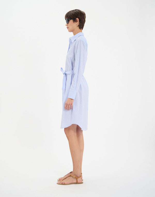 Ines De La Fressange Robe Amour En Coton Bleu Clair