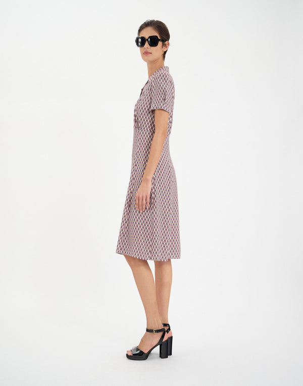 Ines De La Fressange Robe Angèle Motif Feuille De Chêne