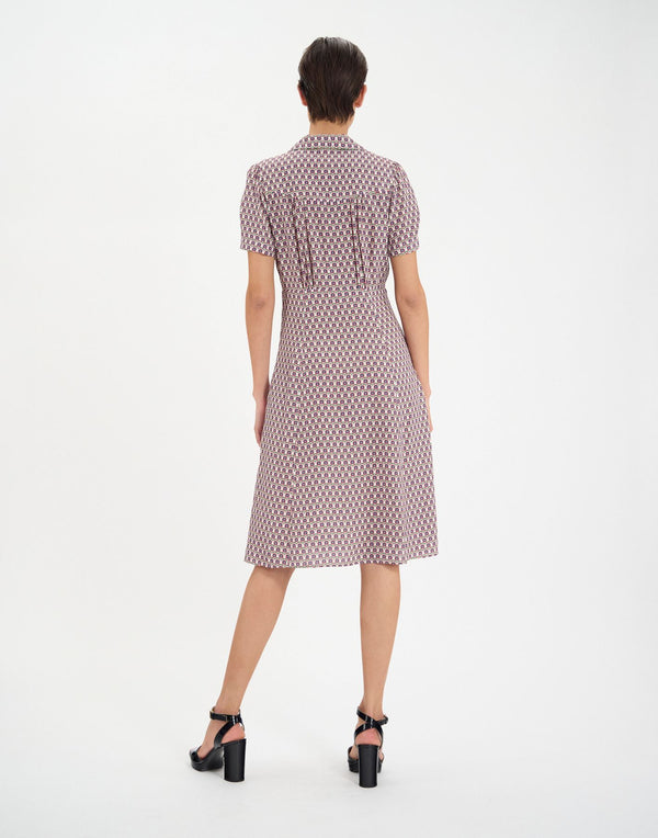 Ines De La Fressange Robe Angèle Motif Feuille De Chêne