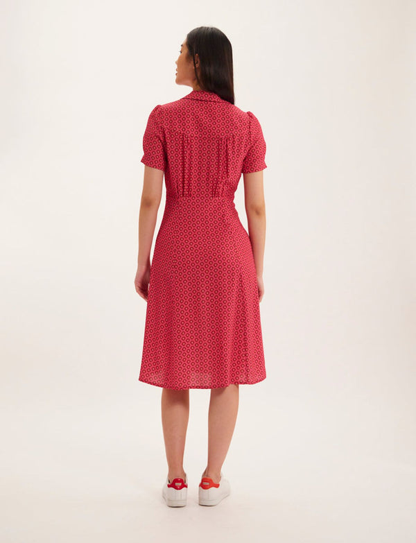 Ines De La Fressange Robe Angèle Tissu Imprimé Rose