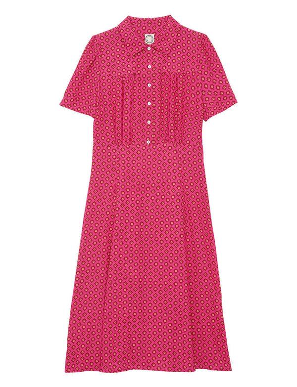 ines de la fressange Robe Angèle tissu imprimé rose