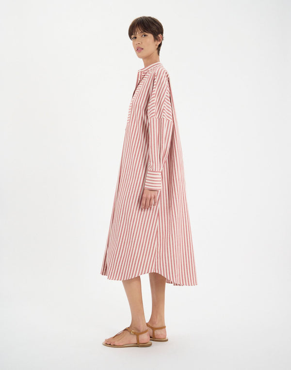 Ines De La Fressange Robe Boy à Rayures Rouges En Coton