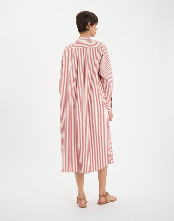Ines De La Fressange Robe Boy à Rayures Rouges En Coton