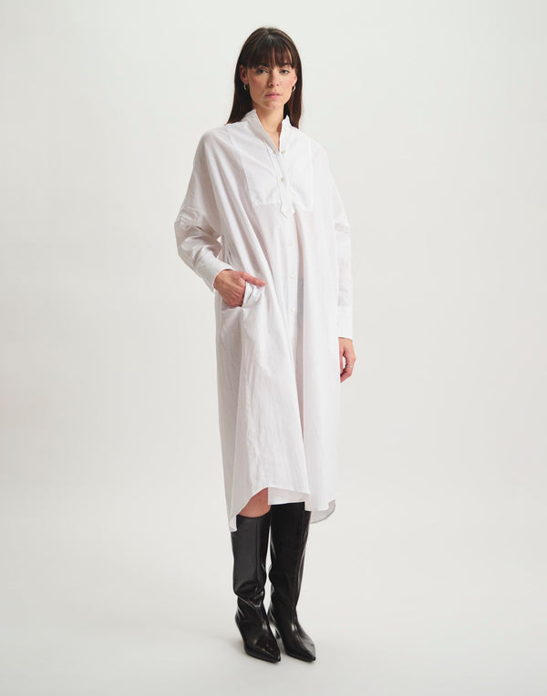 Ines De La Fressange Robe Boy En Lin Mélangé Blanche