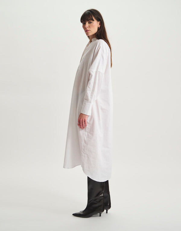 Ines De La Fressange Robe Boy En Lin Mélangé Blanche